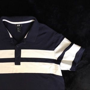 H&M Striped Three Button Polo Short Sleeve
